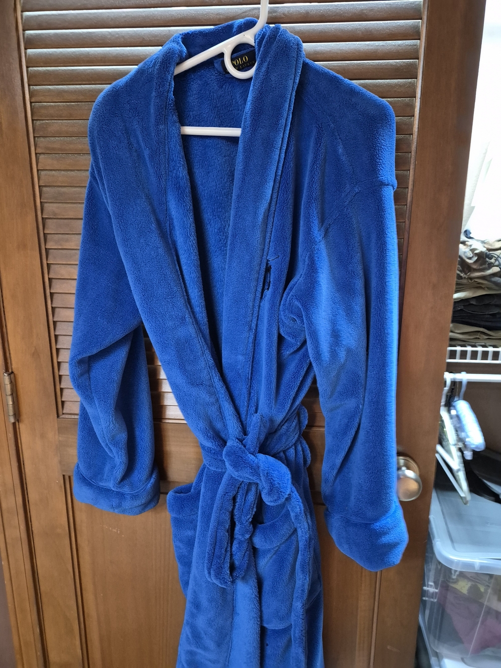 Women's Blue Plush Robe